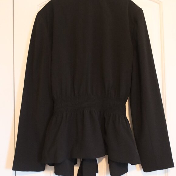 Ann Taylor Factory Lined Open Front Cinched Elastic Back Belt Tie Blazer XL - Picture 7 of 16